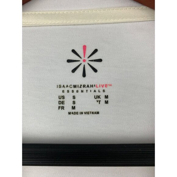 Isaac Mizrahi Live Essentials White Short Sleeve Tee Shirt Size M - Picture 5 of 6